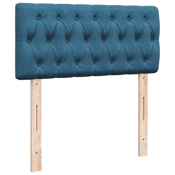 vidaXL Κρεβάτι Boxspring με Στρώμα Μπλε 80 x 200 εκ. Βελούδινο