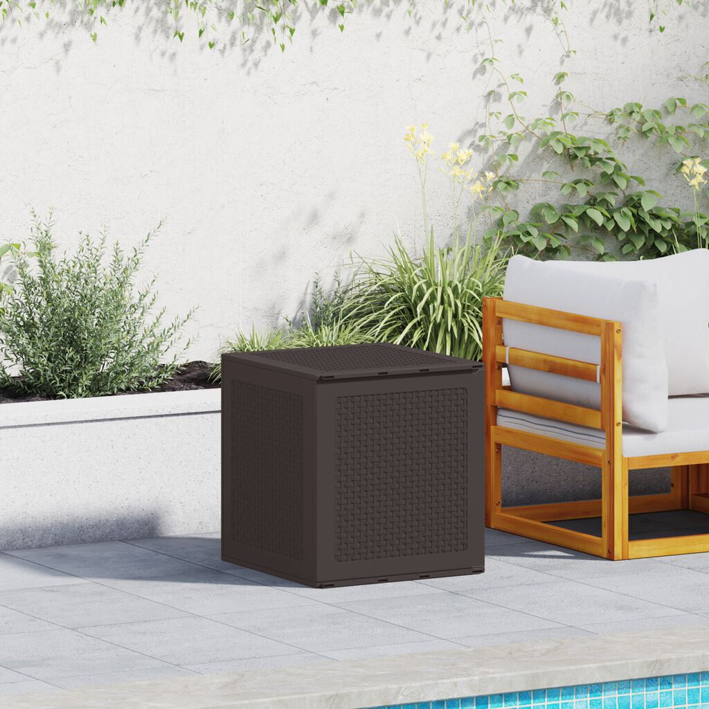 vidaXL Καφέ Σεντούκι Αποθήκευσης Κήπου 55x53x57 εκ. PP