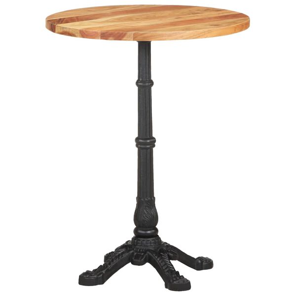 vidaXL Τραπέζι Bistro Ø60 x 76 εκ. Μασίφ Ξύλο Ακακίας