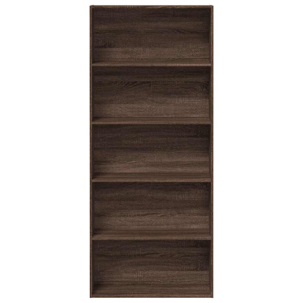 vidaXL Ντουλάπι βιβλίων καφέ δρυς 80x30x189 cm Κατασκευασμένο ξύλο