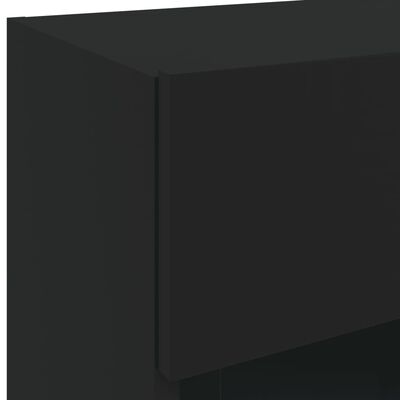 vidaXL Έπιπλα Τοίχου Τηλεόρασης με LED 2 Τεμ. Μαύρα 40x30x60,5 εκ.