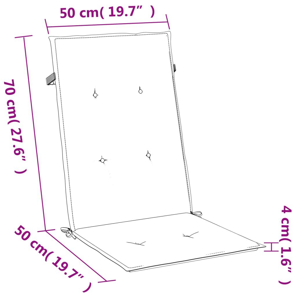vidaXL Μαξιλάρια Καρέκλας με Πλάτη 6 τεμ. Μπεζ 120x50x7 εκ. Ύφασμα