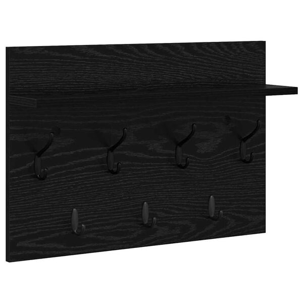 vidaXL Τοίχου Κρεμάστρα Μαύρη δρυς 60 x 40 x 12 cm Επεξεργασμένο ξύλο