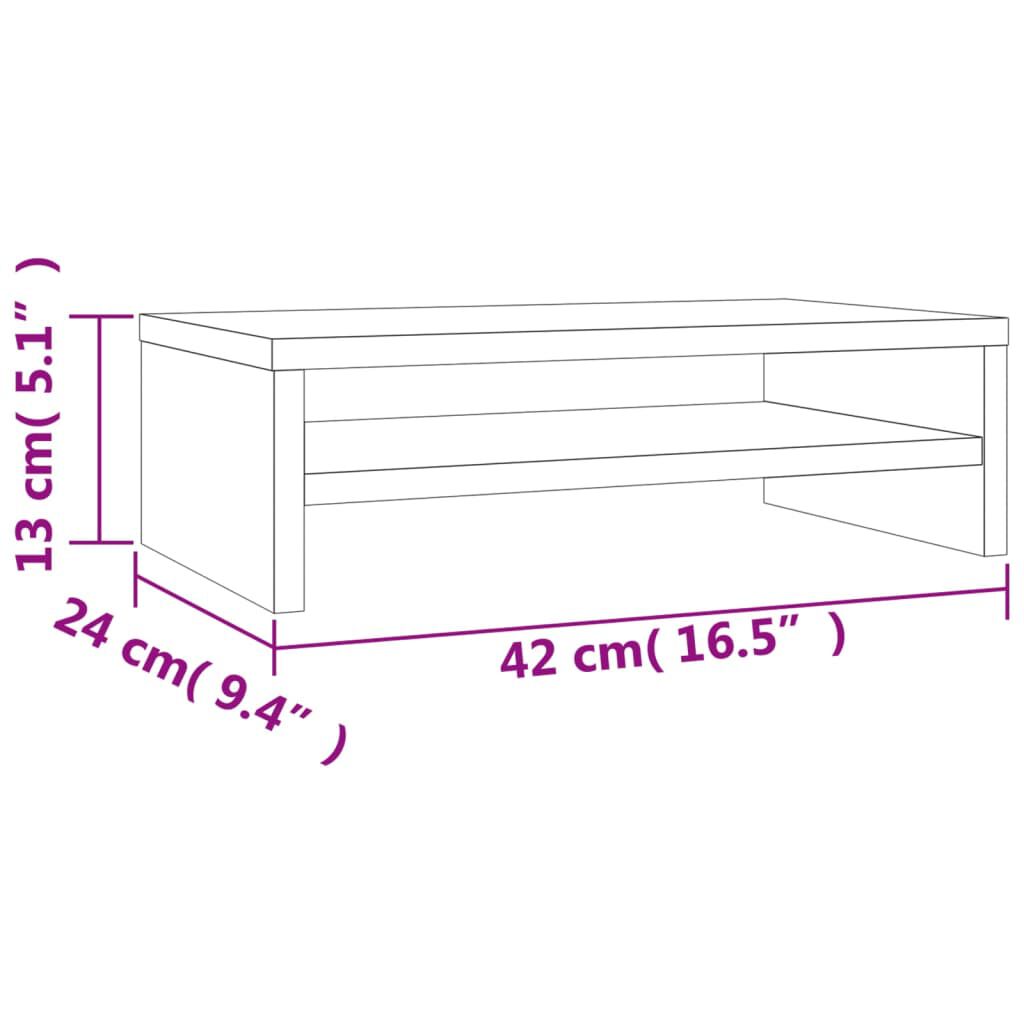 vidaXL Βάση Οθόνης Καφέ Δρυς 42 x 24 x 13 εκ. από Επεξεργασμένο Ξύλο