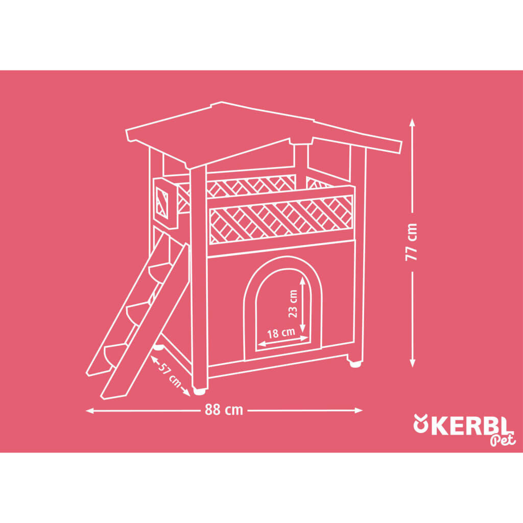 Kerbl Γατόσπιτο Tyrol Alpin Ανοιχτό Καφέ 88x57x77 εκ.