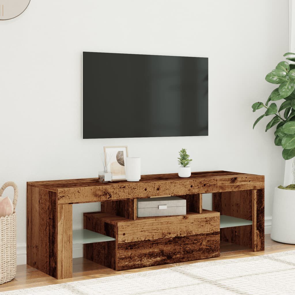 vidaXL Έπιπλο Τηλεόρασης LED Όψη Παλαιού Ξύλου120x36,5x40εκ.Επεξ. Ξύλο