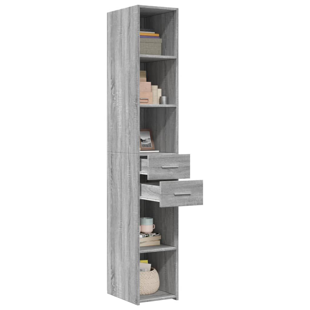 vidaXL Ντουλάπι Γκρι Sonoma 30x42,5x185 εκ. από Επεξεργασμένο Ξύλο