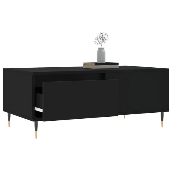 vidaXL Τραπεζάκι Σαλονιού Μαύρο 90x50x36,5 εκ. Επεξεργασμ. Ξύλο