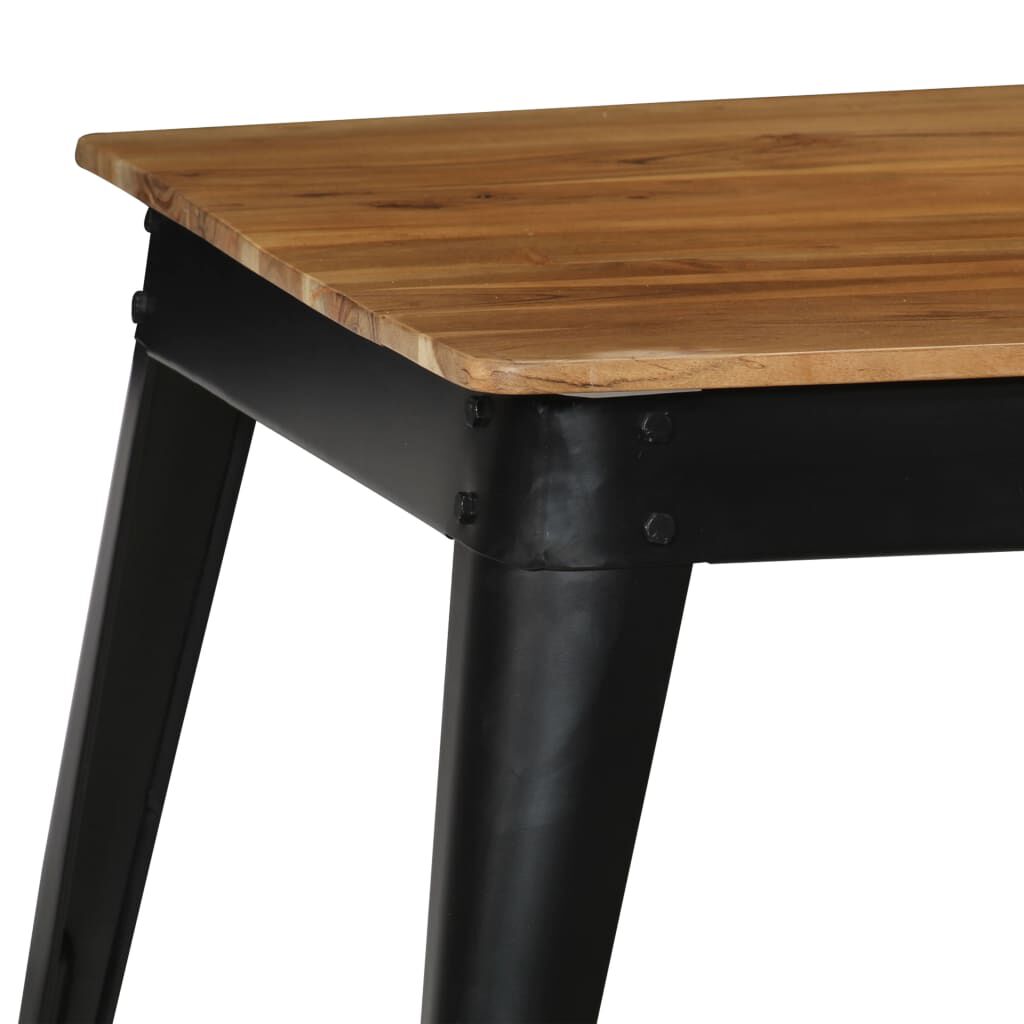 vidaXL Τραπεζαρία 75x75x76 εκ. από Μασίφ Ξύλο Ακακίας και Ατσάλι