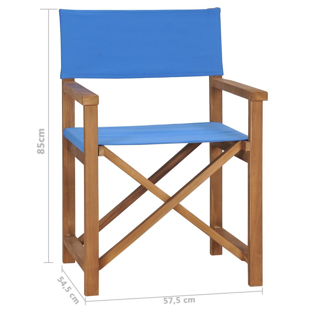 vidaXL Καρέκλα Σκηνοθέτη Μπλε από Μασίφ Ξύλο Teak