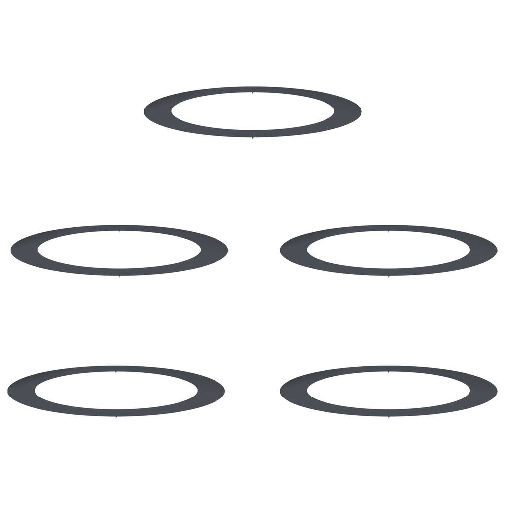 vidaXL Φλατ Δαχτυλίδια Δέντρων 5 pcs Ανθρακί Ø90 / 120 εκ. Ατσάλι