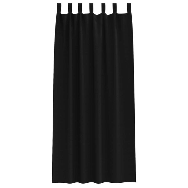 vidaXL Κουρτίνες με κουρτίνες 2 pcs Μαύρο 245 x 140 εκ. Πολυεστέρας