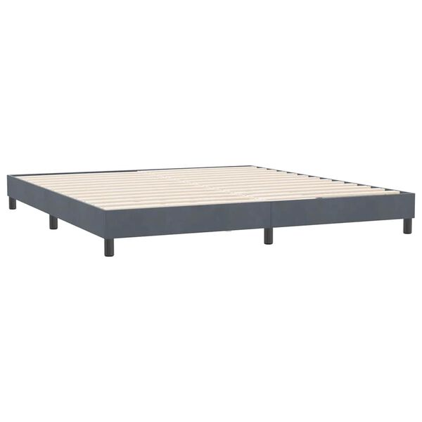 vidaXL Box Spring Κρεβάτι χωρίς στρώμα Σκούρο γκρι 180x220 cm Velvet