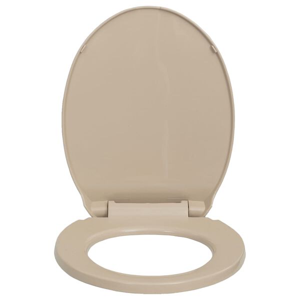 vidaXL Κάλυμμα Λεκάνης με Soft Close &amp; Quick Release Οβάλ Μπεζ
