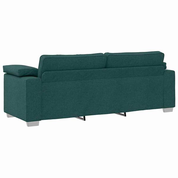 vidaXL Καναπές με μαξιλάρι Σκούρο πράσινο 219 x 77 x 82 εκ ύφασμα