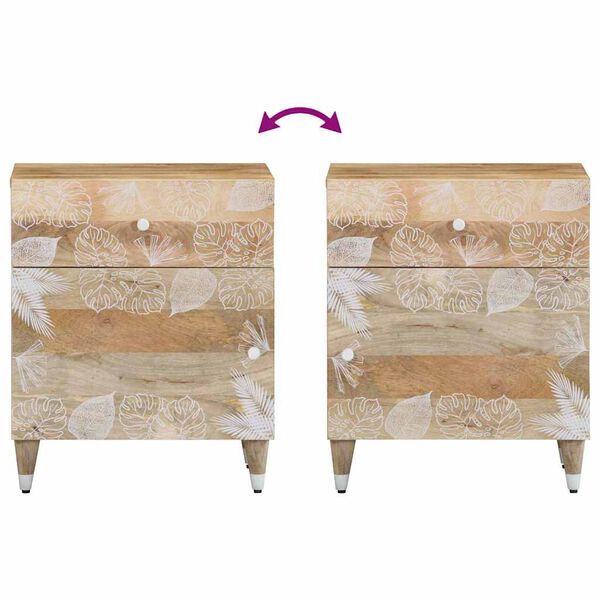 vidaXL Κομοδίνο 50 x 33 x 60 εκ. από Μασίφ Ξύλο Μάνγκο