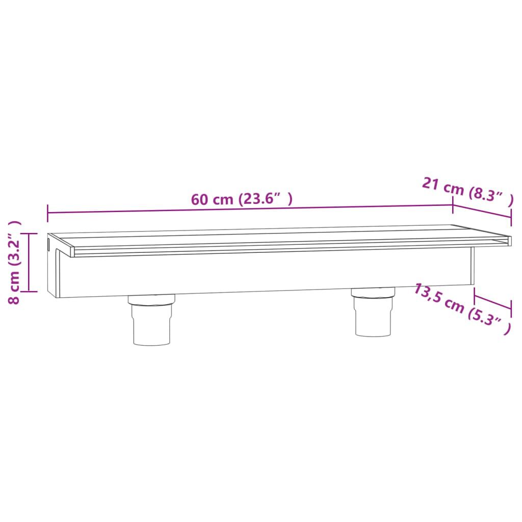 vidaXL Σιντριβάνι Καταρράκτης Πισίνας με RGB LED 60 εκ. Ακρυλικό