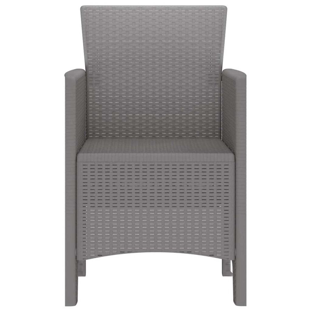 vidaXL Καρέκλα Κήπου 4 pcs Ανοιχτό γκρι 53 x 49 x 85 εκ. PP