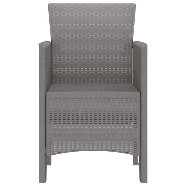 vidaXL Καρέκλα Κήπου 4 pcs Ανοιχτό γκρι 53 x 49 x 85 εκ. PP