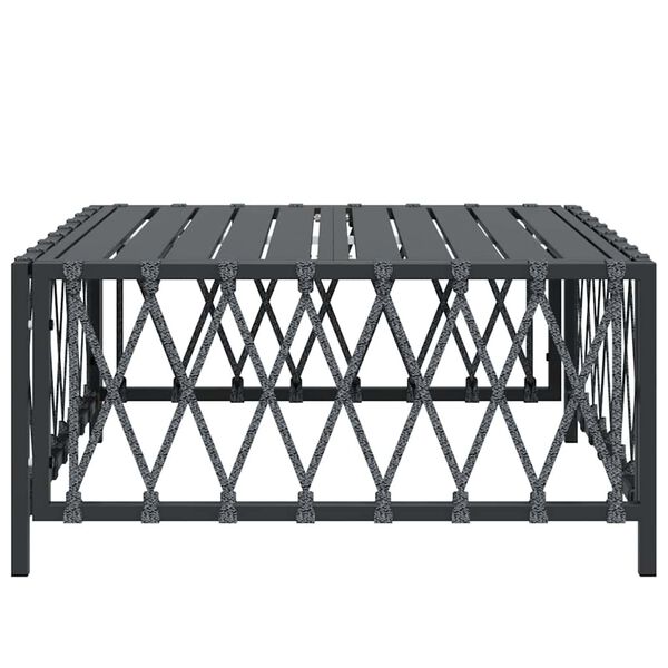 vidaXL Τραπέζι Κήπου Ανθρακί 70 x 70 x 34 εκ. από Πλεγμένο Ύφασμα