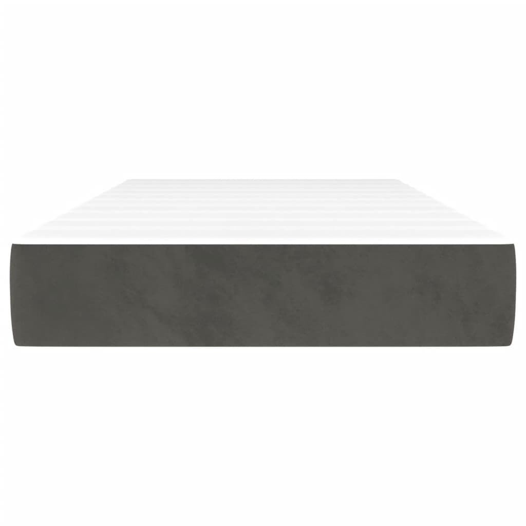 vidaXL Στρώμα με Pocket Springs Σκούρο Γκρι 90x190x20 εκ. Βελούδινο