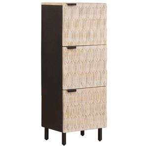 vidaXL Highboard &mu;&epsilon; &pi;ό&rho;&tau;&alpha; &Lambda;&epsilon;&upsilon;&kappa;ό &Phi;&iota;&nu;ί&rho;&iota;&sigma;&mu;&alpha; &Kappa;&alpha;&theta;&alpha;&rho;&iota;&sigma;&mu;&omicron;ύ 40 x 33 x 110 &epsilon;&kappa;