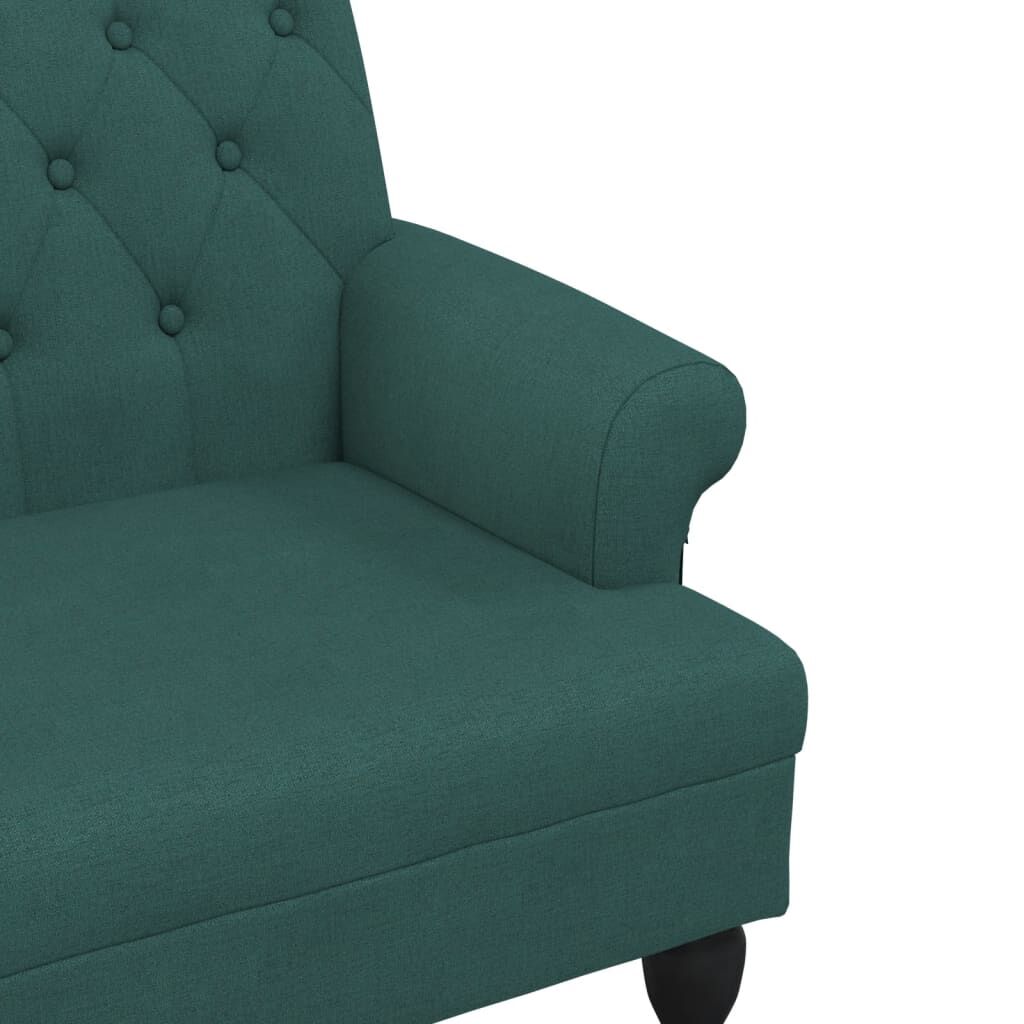 vidaXL Παγκάκι με Πλάτη Σκούρο Πράσινο 120 x 62 x 75,5 εκ. Υφασμάτινο