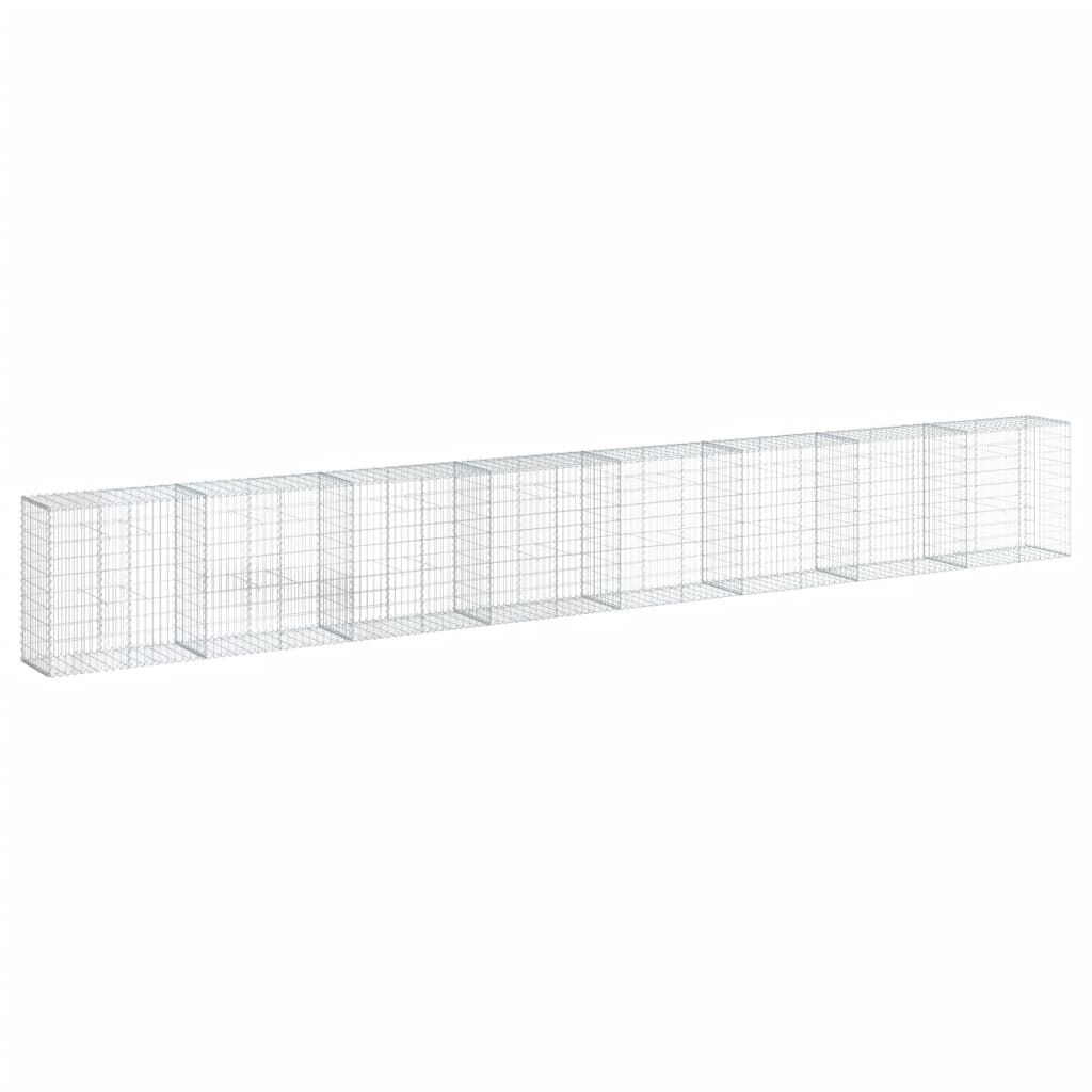 vidaXL Συρματοκιβώτιο με Κάλυμμα 800x50x100εκ. από Γαλβανισμένο Χάλυβα