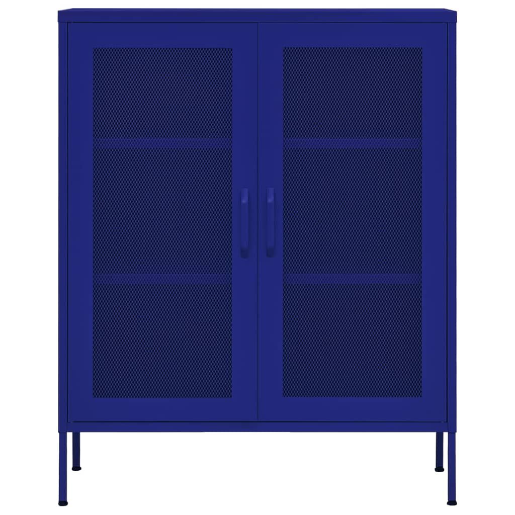 vidaXL Ντουλάπι Αποθήκευσης Ναυτικό Μπλε 80 x 35 x 101,5 εκ. Ατσάλινο
