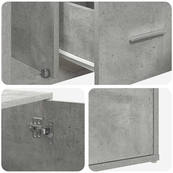 vidaXL Ντουλάπι Γωνιακό Γκρι Σκυροδέματος 200x40x45εκ. από Επεξ. Ξύλο