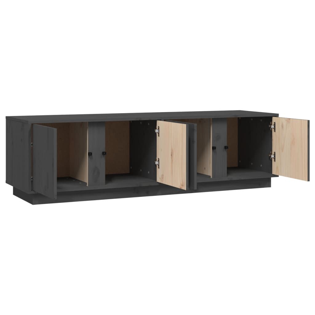 vidaXL Έπιπλο Τηλεόρασης Γκρι 140 x 40 x 40 εκ. από Μασίφ Ξύλο Πεύκου