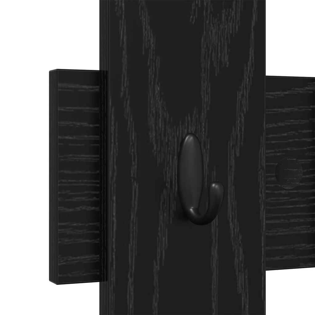 vidaXL Τοίχου Κρεμάστρα Μαύρη Δρυς 60 x 3 x 82 εκ Επεξεργασμένο ξύλο