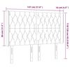 vidaXL Κεφαλάρι Κρεβατιού LED Μαύρο 147x16x118/128 εκ. Υφασμάτινο
