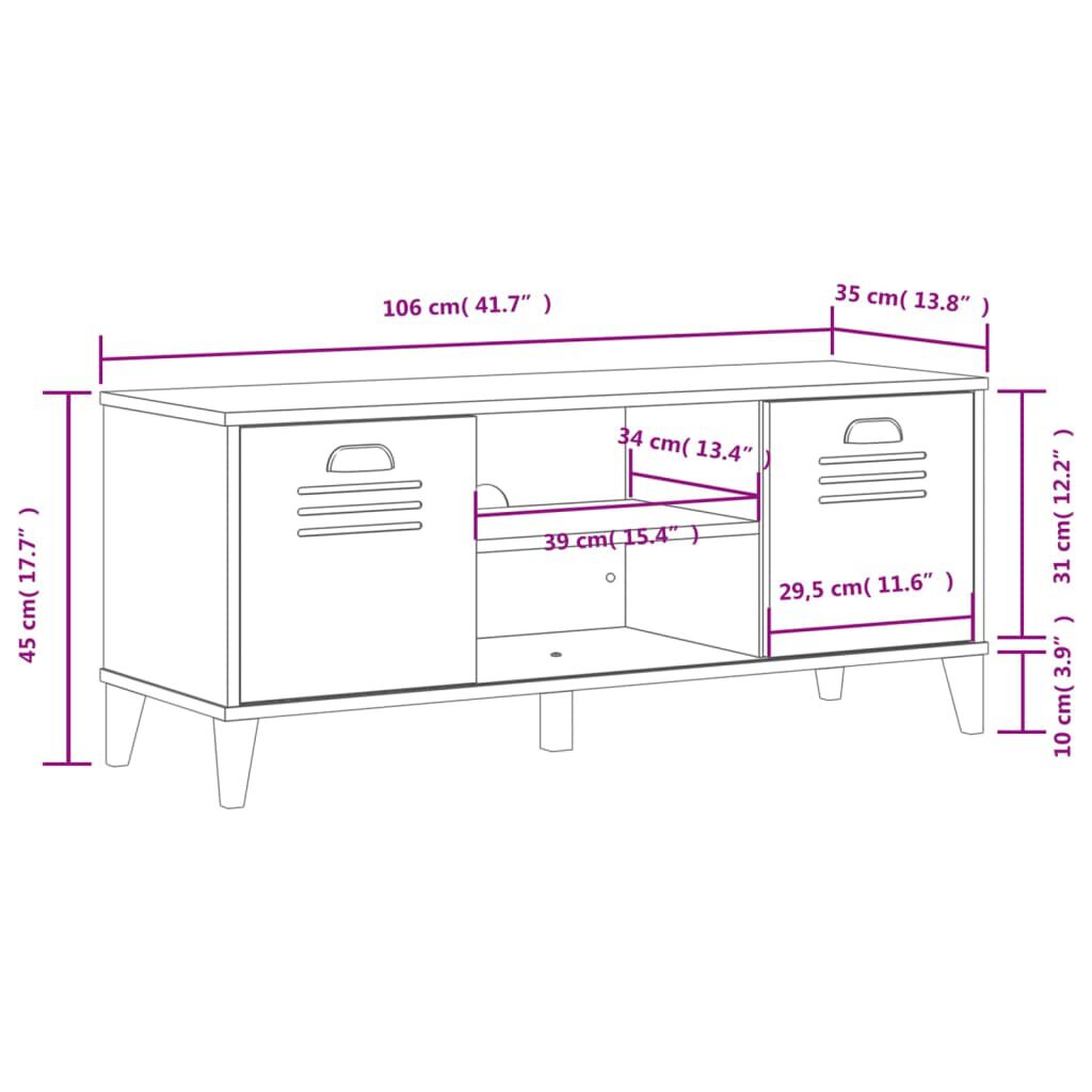vidaXL Παπουτσοθήκη VIKEN Λευκή 106x35x45 εκ. από Επεξεργασμένο Ξύλο