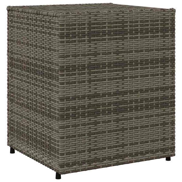 vidaXL Ντουλάπι Αποθήκευσης Κήπου Γκρι 55x59x69 εκ. Συνθετικό Ρατάν