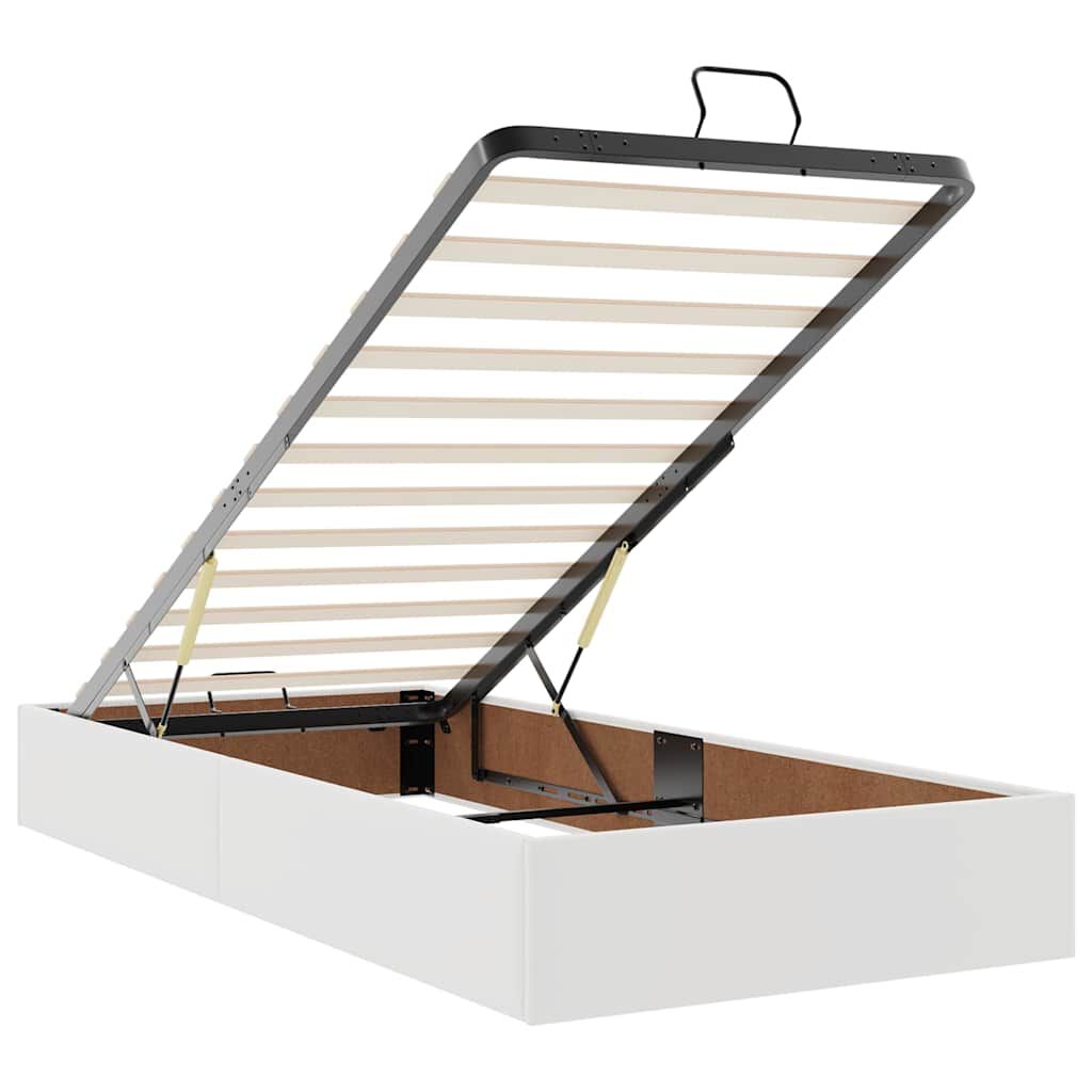 vidaXL Οθωμανικό κρεβάτι με στρώμα Λευκό 100x200cm Faux Leather