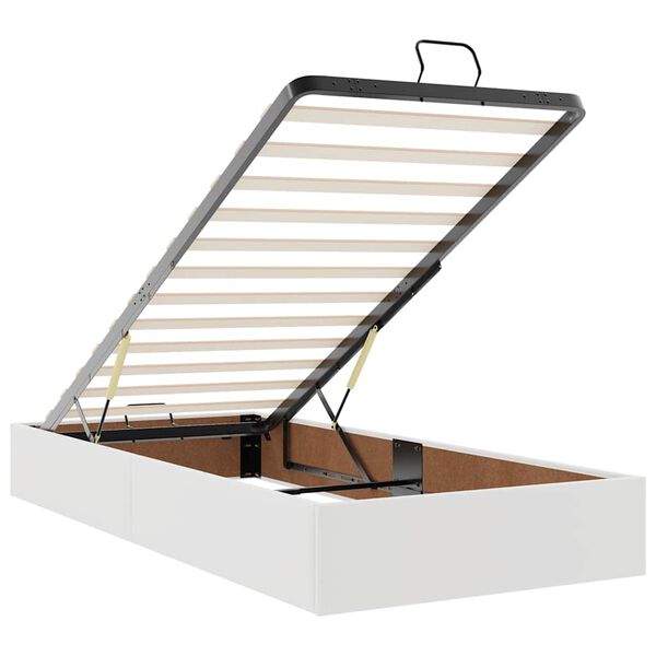 vidaXL Οθωμανικό κρεβάτι με στρώμα Λευκό 100x200cm Faux Leather
