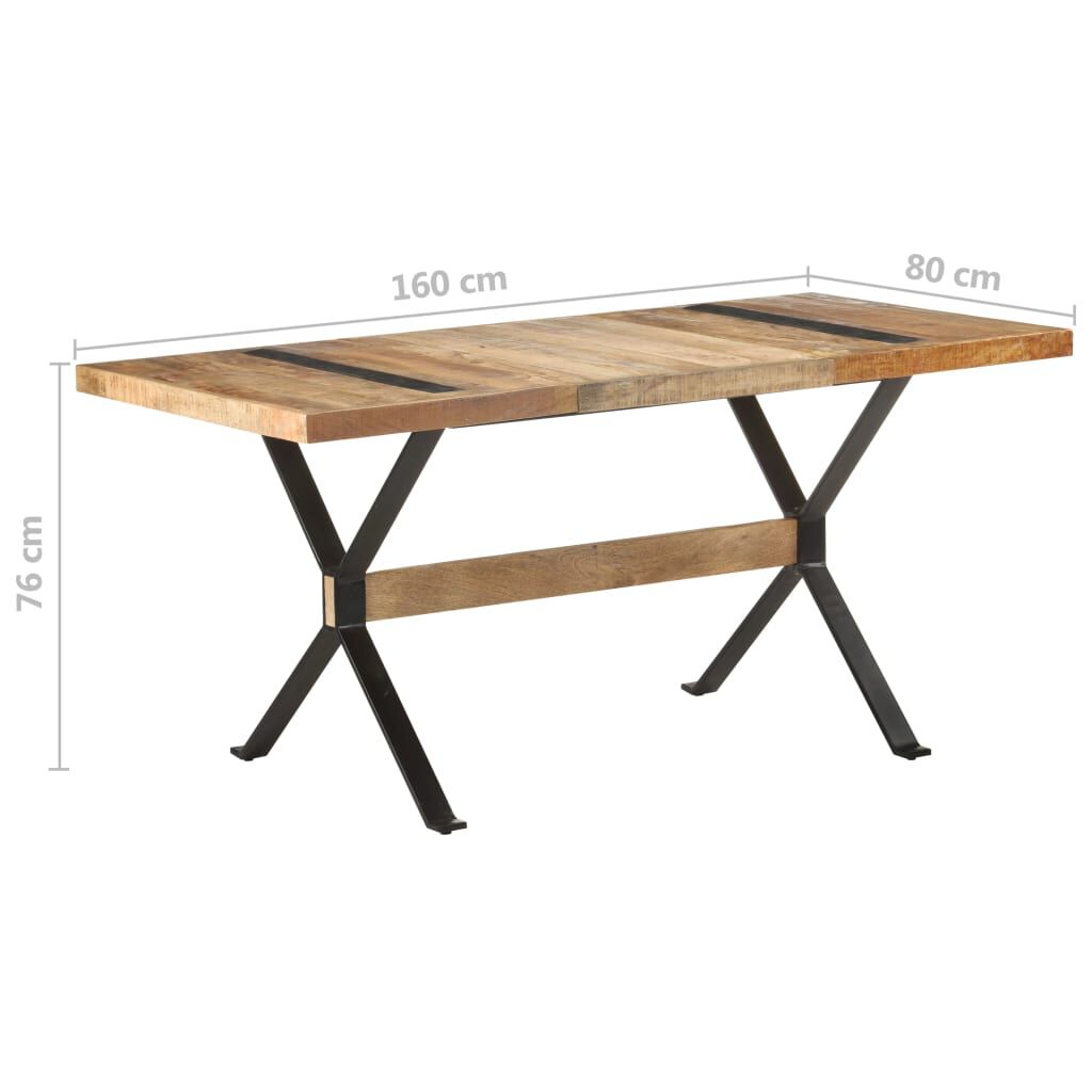 vidaXL Τραπεζαρία 160 x 80 x 76 εκ. από Ακατέργαστο Ξύλο Μάνγκο
