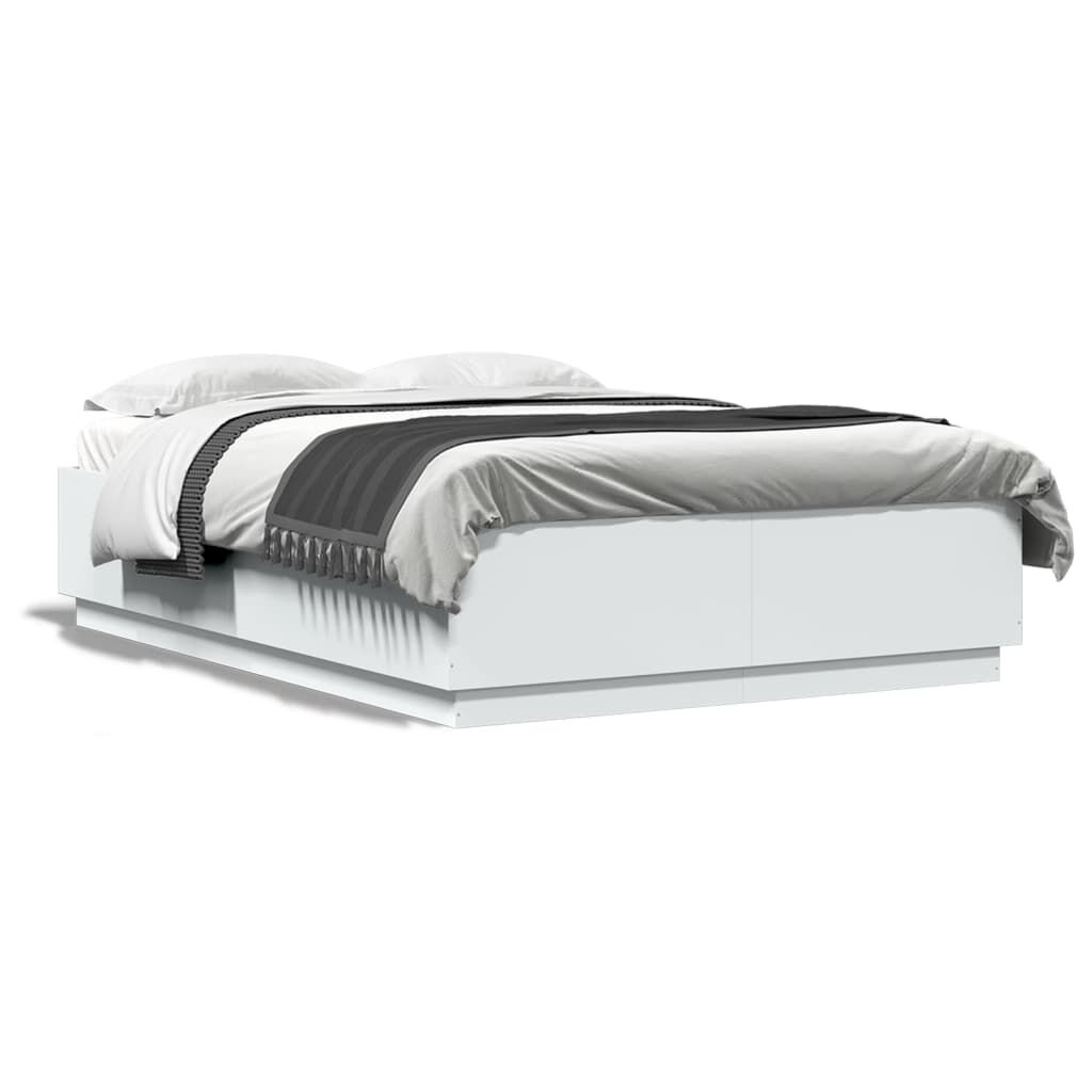 vidaXL Πλαίσιο Κρεβατιού Λευκό 160x200 εκ. Επεξεργασμένο Ξύλο