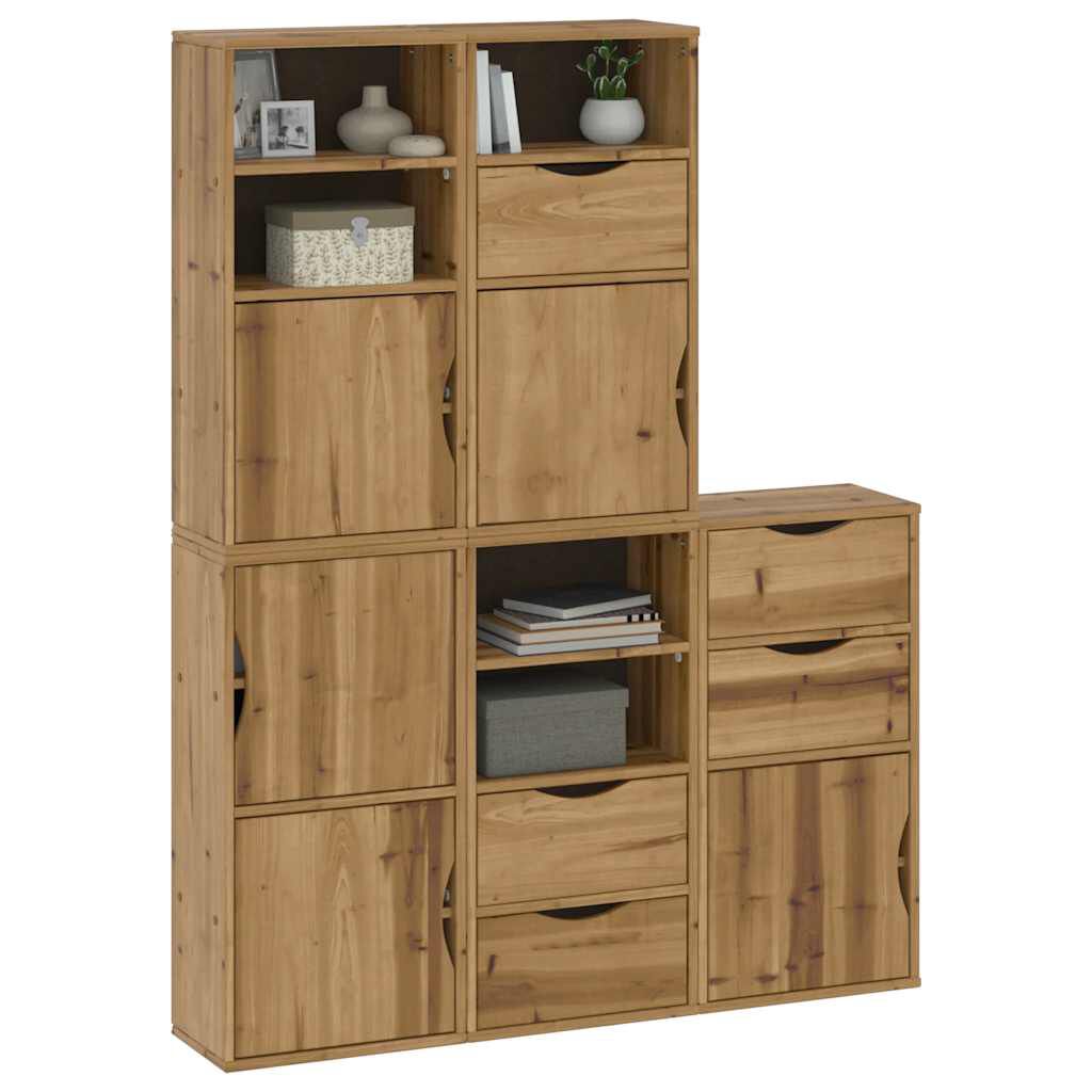 vidaXL Πλαϊνά ντουλάπια 5 τεμ. ODDA 40x24x79 εκ. από Μασίφ Ξύλο Πεύκου