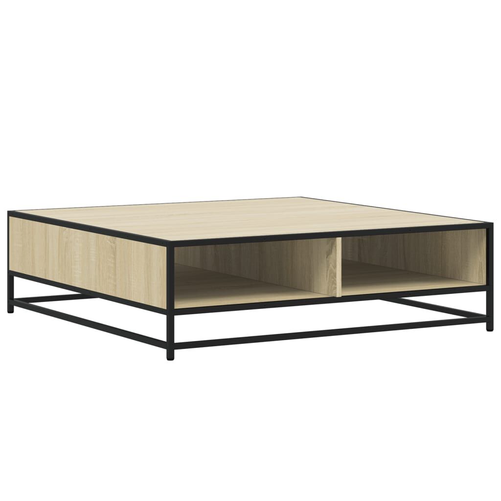 vidaXL Τραπεζάκι Σαλονιού Sonoma Δρυς 100x100x30εκ. Επ. Ξύλο & Μέταλλο