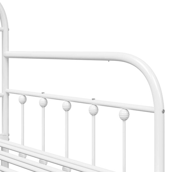 vidaXL Κρεβάτι με κρεβάτι-τραβέρσα Λευκό 100x190 εκ. Χάλυβας