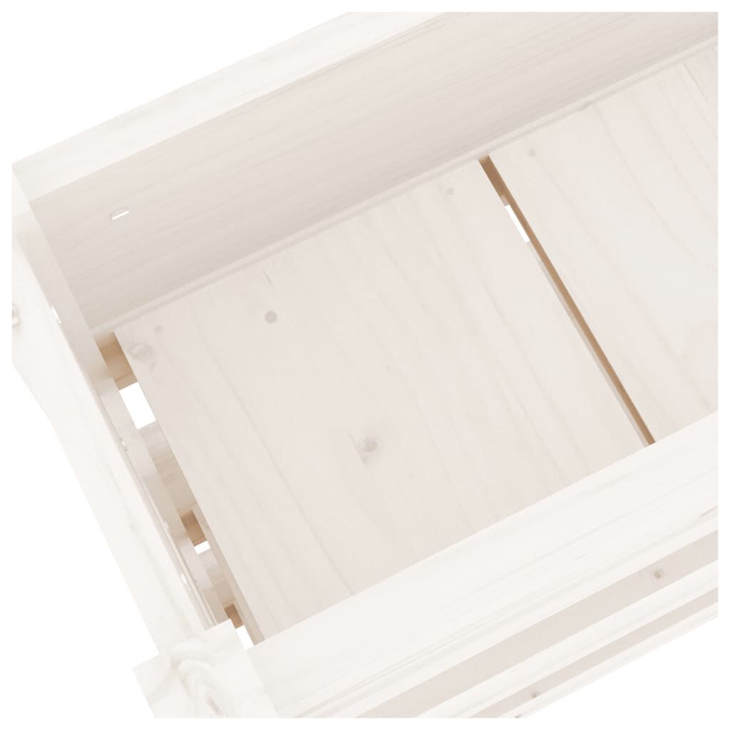 vidaXL Ζαρντινιέρα 112x25x104,5 εκ. Λευκό από Ξύλο Πεύκου