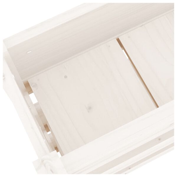vidaXL Ζαρντινιέρα 112x25x104,5 εκ. Λευκό από Ξύλο Πεύκου
