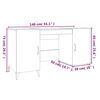 vidaXL Γραφείο Γκρι Σκυροδέματος 140x50x75 εκ. Επεξεργασμένο Ξύλο