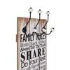vidaXL Κρεμάστρα Τοίχου «FAMILY RULES» με 6 Γάντζους 120 x 40 εκ.