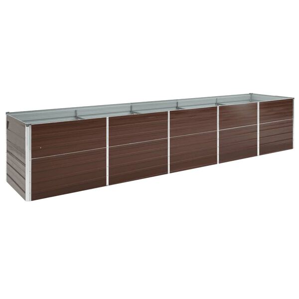 vidaXL Ζαρντινιέρα Υπερυψωμένη Καφέ 400x80x77 εκ. Γαλβαν. Χάλυβας