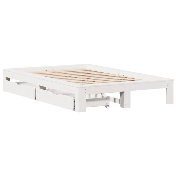 vidaXL Σκελετός Κρεβ. Χωρίς Στρώμα Λευκό 120x190 εκ Μασίφ Πεύκο