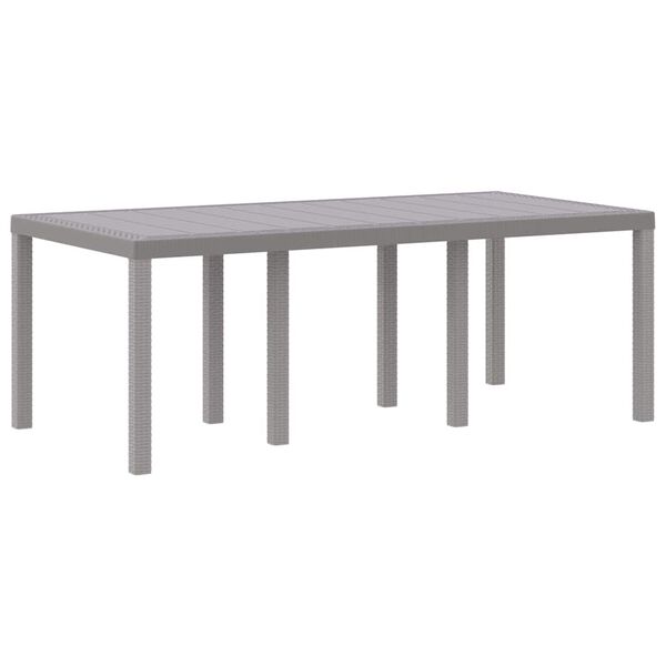 vidaXL Τραπέζι Κήπου Ανοιχτό γκρι 200 x 100 x 73 εκ. συνθετικό ρατάν