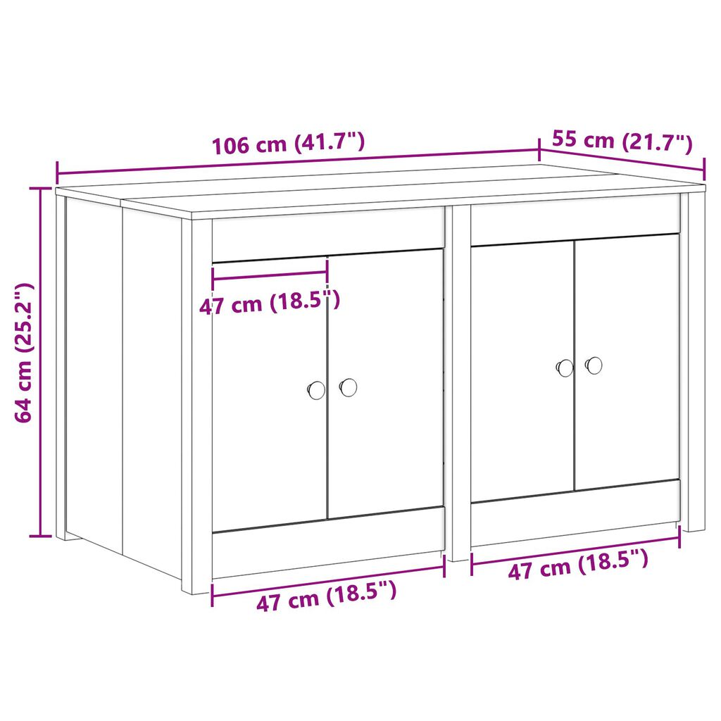 vidaXL Ντουλάπι Κουζίνας Εξωτερικού Χώρου 106x55x64 εκ. Μασίφ Ξύλο Ντάγκλας